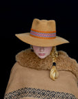 Happiness | Beige Western Alpaca Wool Hat