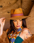 Happiness | Beige Western Alpaca Wool Hat