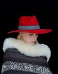 Protection | Red Western Alpaca Wool Hat