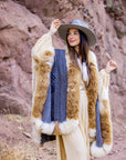 Prayer of the Andes | Grey Baby Alpaca Fur Cape 915