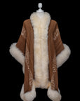 Ancient Prayer Rising | Tan Baby Alpaca Fur Cape 932