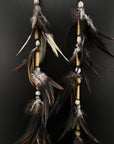 Black Feather Waterfall Huni Kuin Earrings