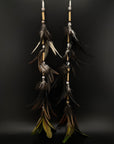 Black Feather Waterfall Huni Kuin Earrings