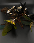 Black Feather Waterfall Huni Kuin Earrings