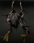 Black Feather Waterfall Huni Kuin Earrings