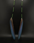 Blue Solo Feather Huni Kuin Earrings