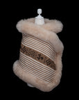 Purification of Andean Wisdom | Cream Striped Alpaca Fur Wrap 056