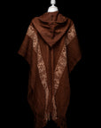 Divine Guidance | Brown Baby Alpaca Fringe Cape with Hood 047