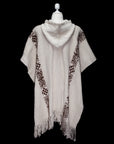 Wings of Light | Cream Baby Alpaca Fringe Cape with Hood 052