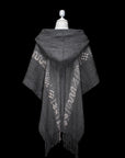 Water Weaver | Grey Baby Alpaca Fringe Cape 056
