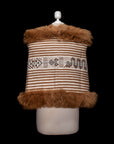 Abundance | Tan & Cream Baby Alpaca Fur Wrap 013