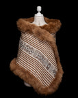 Abundance | Tan & Cream Baby Alpaca Fur Wrap 013
