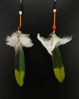 Green Epic Pom Feather Earrings