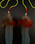 Green & Blue Extra Long Feather Earrings