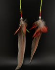 Green & Blue Extra Long Feather Earrings