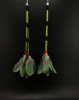 Lime Green Huni Kuin Duet Feather Earrings
