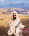 Ancestral Path | Baby Alpaca Fur Cape with Hood | 953H