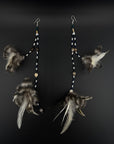 Grey Duet Huni Kuin Feather Earring