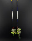 Green & Blue Pom Huni Kuin Feather Earrings