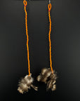Orange Huni Kuin Feather Earrings