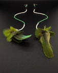 Green Huni Kuin Feather Earrings