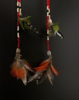 Red Huni Kuin Duet Feather Earrings