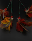 Green Huni Kuin Duet Feather Earrings