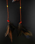 Red & Gold Huni Kuin Feather Earring