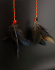 Red & Gold Huni Kuin Feather Earring