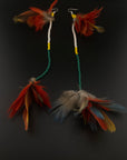 Green & White Huni Kuin Feather Earring