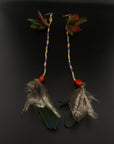 Blue & Gold Huni Kuin Feather Earring