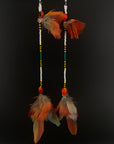 White & Green Huni Kuin Feather Earring