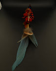 Red and Blue Huni Kuin Feather Hair Clip
