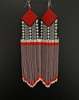 Red & Mauve Fulni-ô Shield Earring