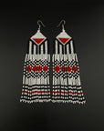White & Red Fulni-ô Shield Earring