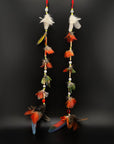 Red Feather Waterfall Huni Kuin Earrings