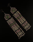 Pink Huni Kuin Beaded Fringe Earrings
