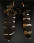 Neutral Epic Pom Feather Earrings