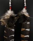 Neutral Epic Pom Feather Earrings