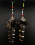 Neutral Epic Pom Feather Earrings