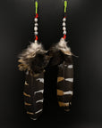 Neutral Epic Pom Feather Earrings