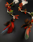 Red Feather Waterfall Huni Kuin Earrings