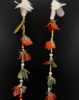 Red Feather Waterfall Huni Kuin Earrings