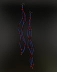 Macaw Long Huni Kuin Beaded Earrings