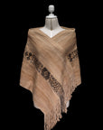 Earth Wisdom | Tan Baby Alpaca Fringe Wrap 031