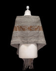 Eternal Prayer | Grey Baby Alpaca Fringe Wrap 034