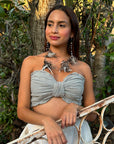 Grey Duet Huni Kuin Feather Earring