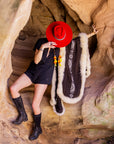 Protection | Red Western Alpaca Wool Hat