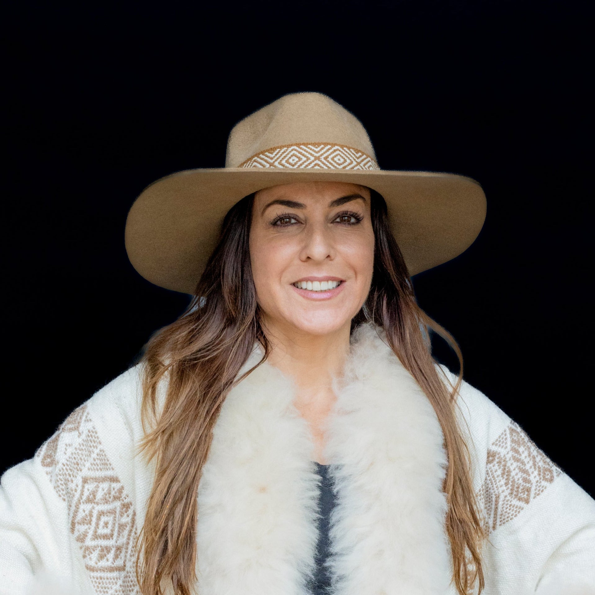 Protection | Beige Western Alpaca Wool Hat