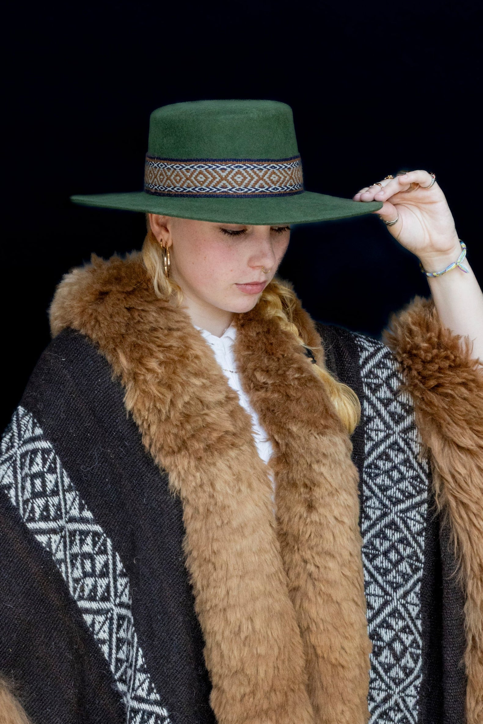 Love | Hunter Green Spanish Alpaca Wool Hat